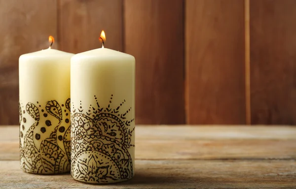 Belle candele con mehendi — Foto Stock