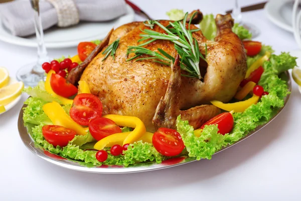 Chicken for festive dinner — Stock Photo, Image