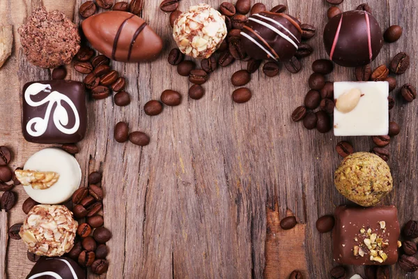Marco de diferentes chocolates —  Fotos de Stock