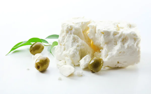 Feta cheese isolated on white — Stock Photo, Image