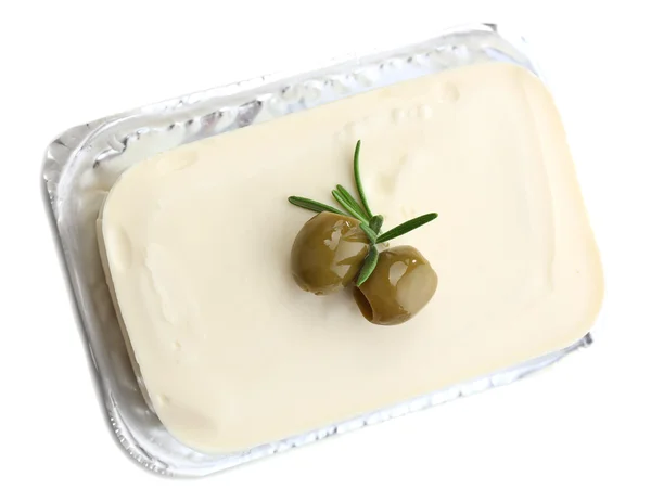 Sýr feta izolovaný na bílém — Stock fotografie