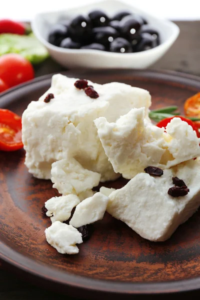 Sýr Feta na tabulka detail — Stock fotografie