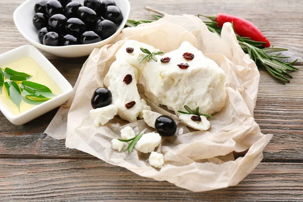 Feta cheese on table — Stock Photo, Image