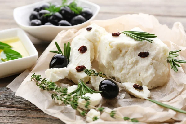 Feta cheese on table — Stock Photo, Image