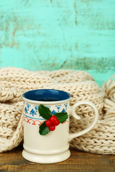 Christmas cup of hot drink — Stock Photo, Image