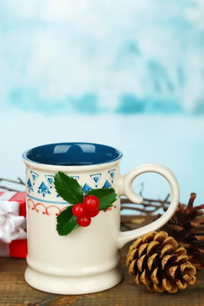 Boże Narodzenie filiżanka gorący napój — Zdjęcie stockowe