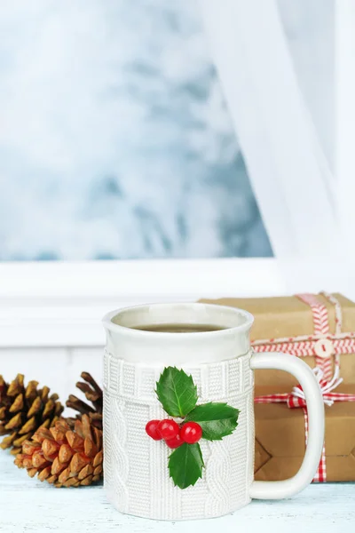 Copo de Natal de bebida quente — Fotografia de Stock