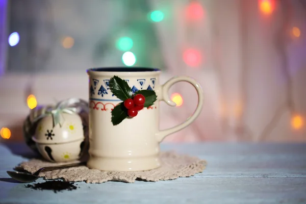 Christmas cup of hot drink — Stock Photo, Image