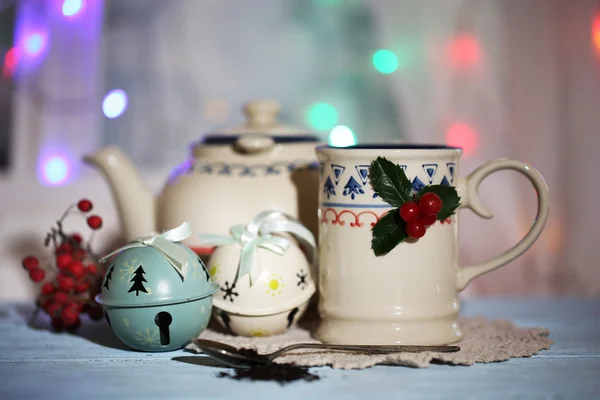 Christmas cup of hot drink — Stock Photo, Image