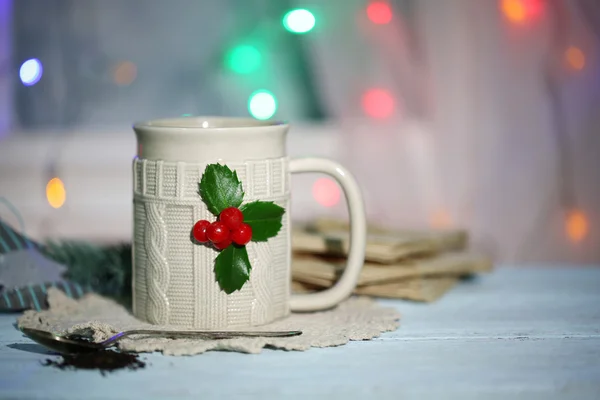 Christmas cup of hot drink — Stock Photo, Image