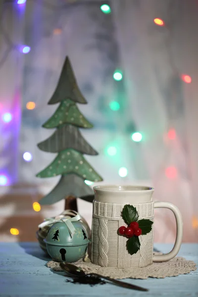 Christmas cup of hot drink — Stock Photo, Image