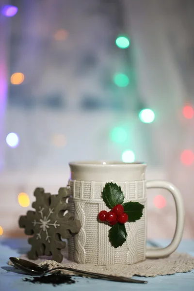 Christmas cup of hot drink — Stock Photo, Image