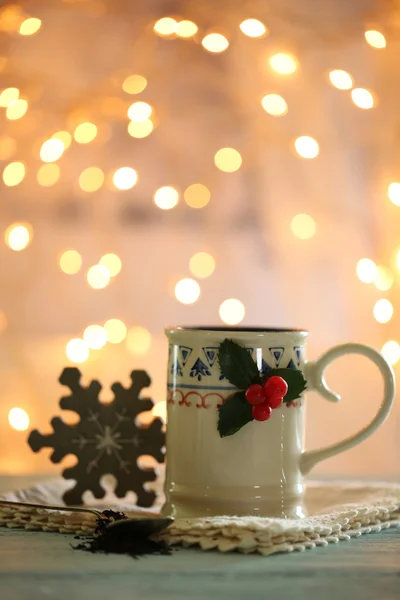 Christmas cup of hot drink — Stock Photo, Image