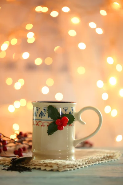 Christmas cup of hot drink — Stock Photo, Image