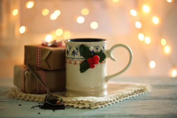 Christmas cup of hot drink — Stock Photo, Image