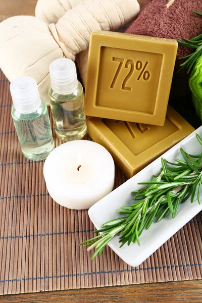 Soap with the branches of rosemary — Stock Photo, Image