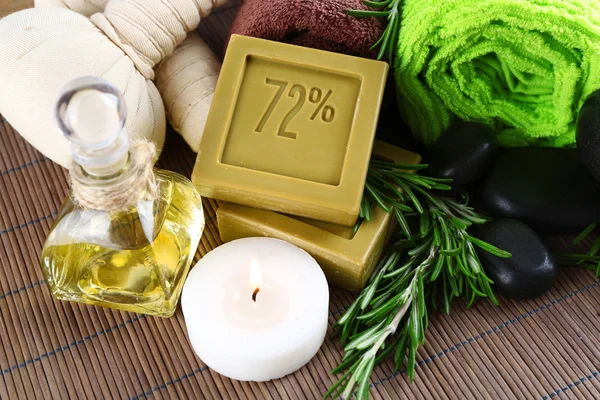 Soap with the branches of rosemary — Stock Photo, Image