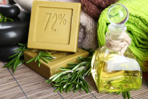 Soap with the branches of rosemary — Stock Photo, Image