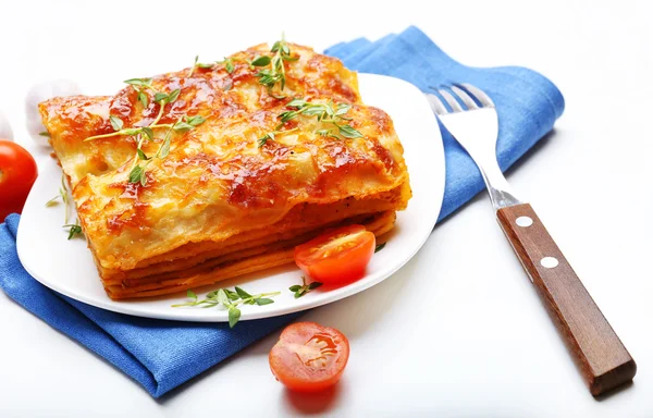 Część pysznych lasagne — Zdjęcie stockowe