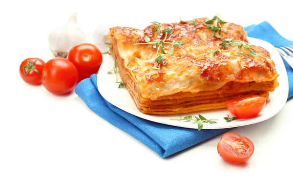 Portion leckere Lasagne — Stockfoto