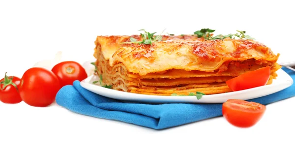 Ízletes lasagna része — Stock Fotó