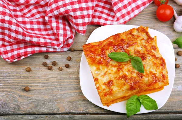 Portion of tasty lasagna — Stock Photo, Image