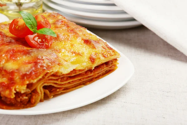 Portion of tasty lasagna — Stock Photo, Image