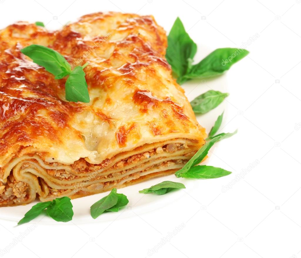Portion of tasty lasagna