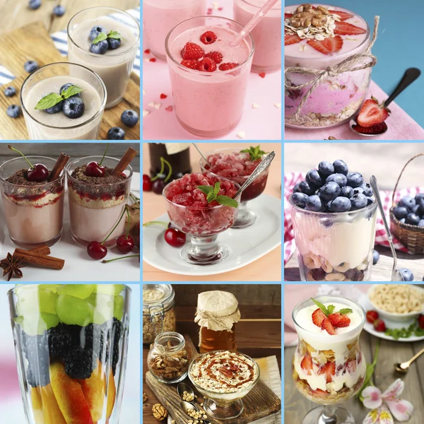 Deliciosos postres collage — Foto de Stock