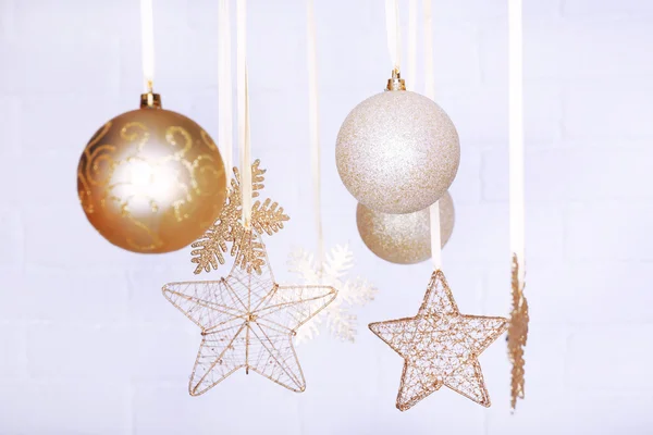 Beautiful white Christmas decorations — Stock Photo, Image