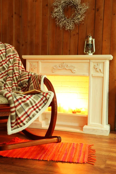 Rocking chair with plaid — Stock Photo, Image