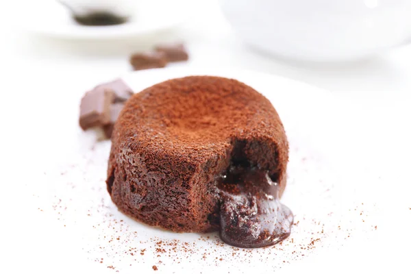 Pudim de chocolate quente — Fotografia de Stock