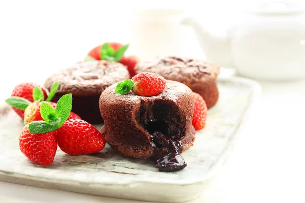 Hot chocolate pudding — Stock Photo, Image