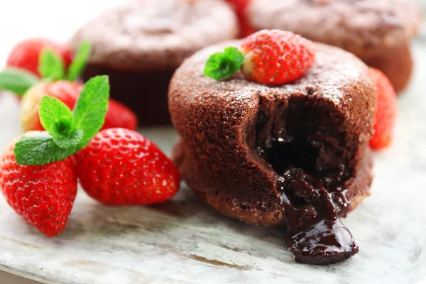 Hot chocolate pudding — Stock Photo, Image