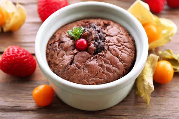 Hete chocolade pudding — Stockfoto