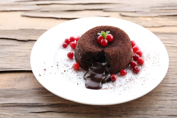 Pudim de chocolate quente — Fotografia de Stock