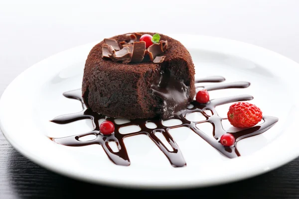 Hete chocolade pudding — Stockfoto