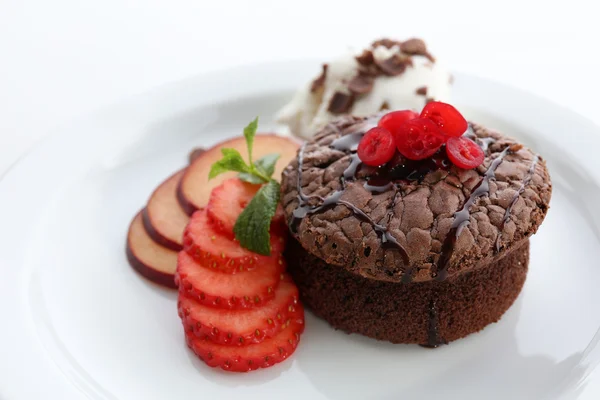 Hete chocolade pudding — Stockfoto