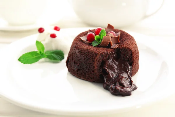 Varm Chokladpudding — Stockfoto