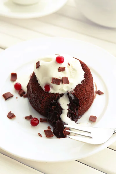 Hot chocolate pudding — Stock Photo, Image