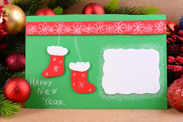 Cartão de Natal artesanal — Fotografia de Stock