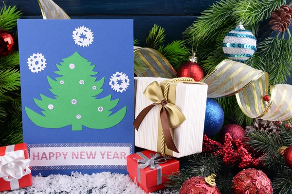 Handmade Christmas card — Stock Photo, Image