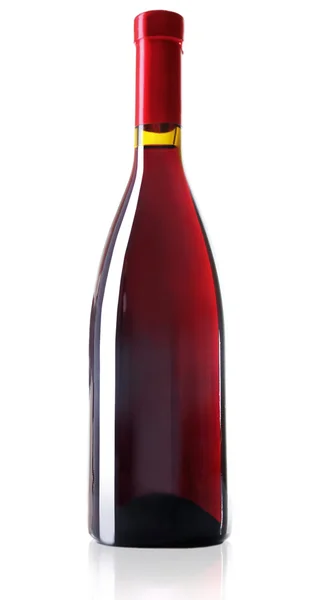 Láhev značkového vína izolovaných na bílém — Stock fotografie