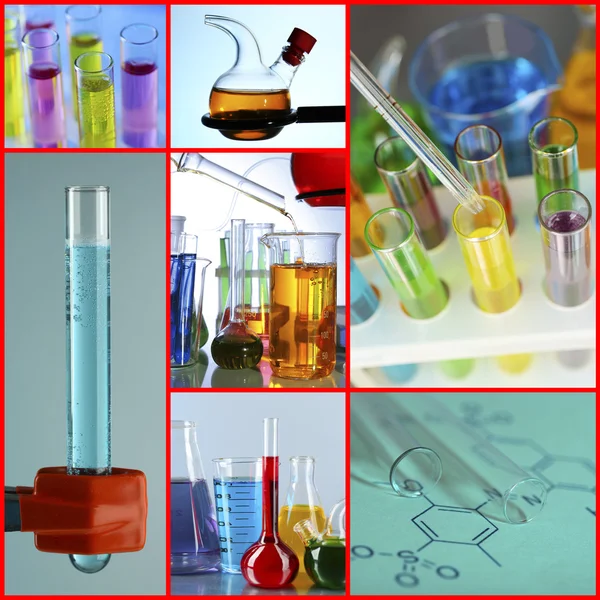 Chemie-Konzept. Laborcollage — Stockfoto