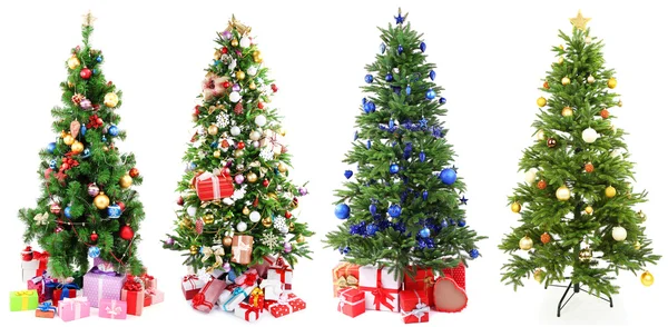 Christmas trees with gifts collage — Stock Photo, Image