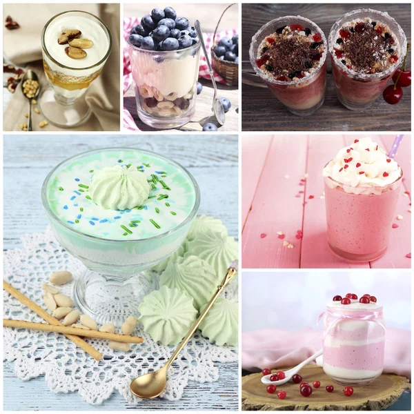 Delicious desserts collage — Stock Photo, Image