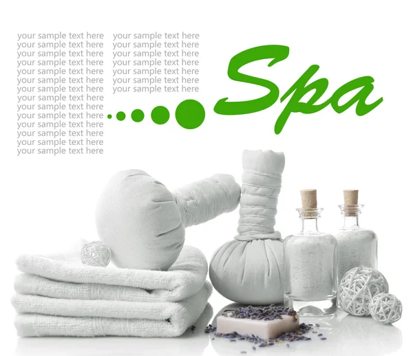 Spa setting on table isolated on white — Stock Photo, Image