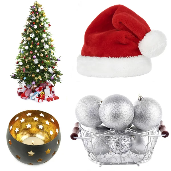 Christmas decorations collage — Stock Photo, Image