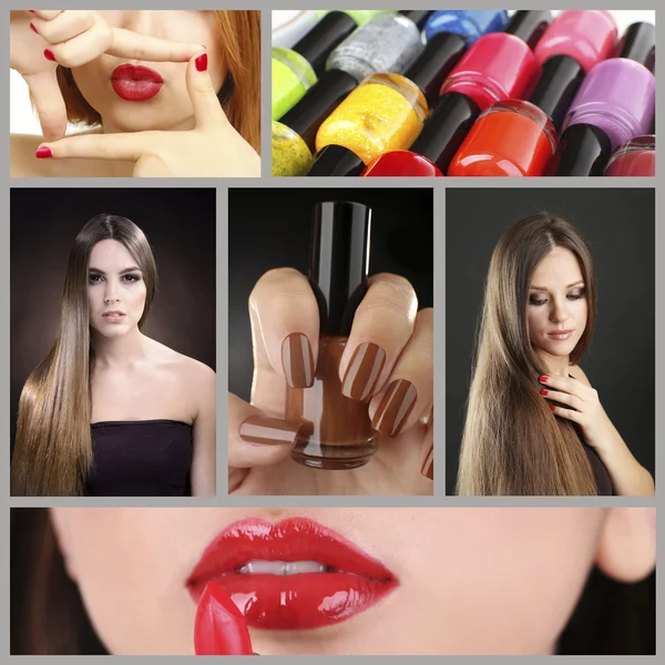 Frauen Schönheit Foto Collage — Stockfoto