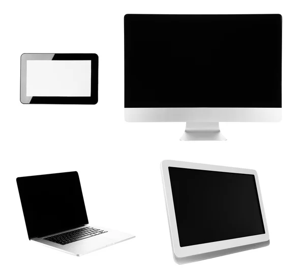 Group of laptop, tablet and phone isolated on white — Stock Photo, Image